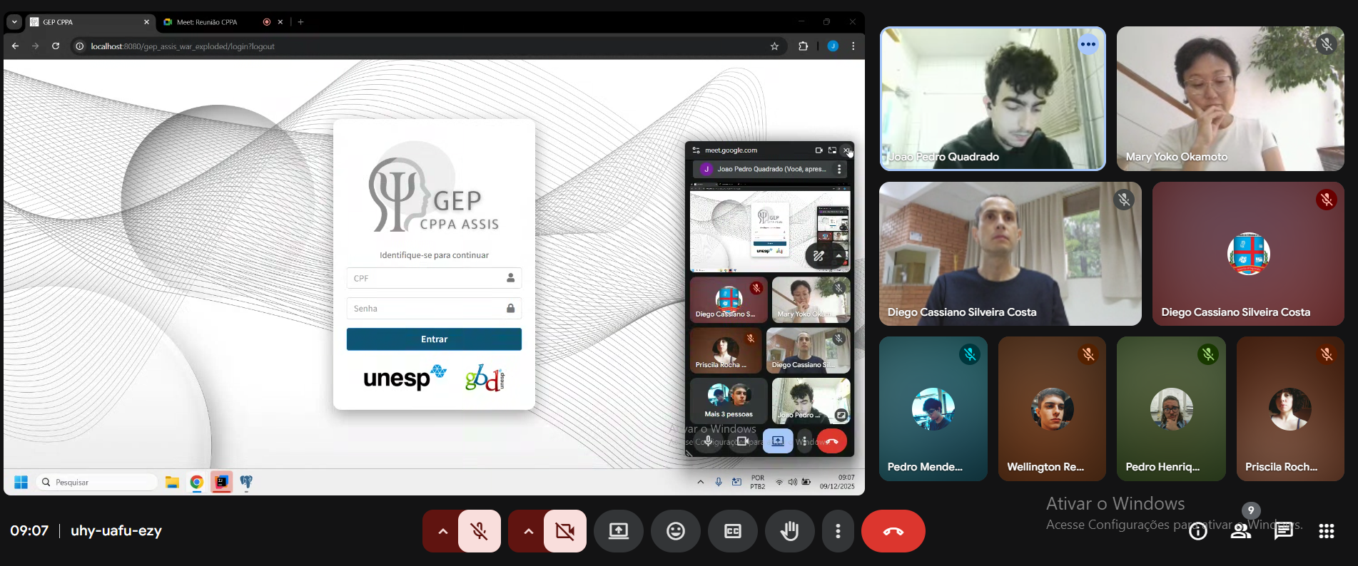 Foto 1 da notícia de título: Reunião para entrega de módulos Sistema de Psicologia do CPPA da UNESP, Campus de Assis, no portal do Grupo de Banco de Dados (GBD) - UNESP/IBILCE - São José do Rio Preto
